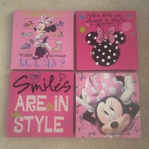 Minnie Mouse Pink Wall Art Set